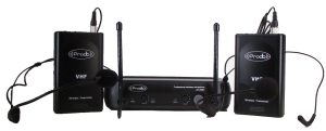 Sistema Inalámbrico VHF con 2 microfonos cintillo Prodb