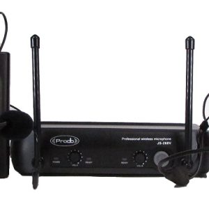 Sistema Inalámbrico VHF con 2 microfonos cintillo Prodb