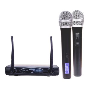 Sistema Inalámbrico UHF con 2 microfonos de mano Prodb