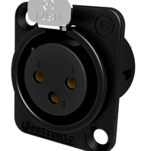 CONECTOR SEETRONIC K3F2C-BG XLR HEMBRA PANEL CUADRADO NEGRO (GOLDEN CONTACT)