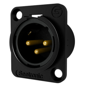 CONECTOR SEETRONIC J3F2C-BG XLR MACHO PANEL CUADRADO NEGRO