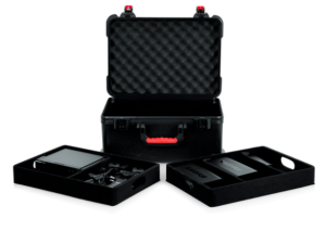 Case Gator de fibra para 7 micrófonos inalámbricos y accesorios.