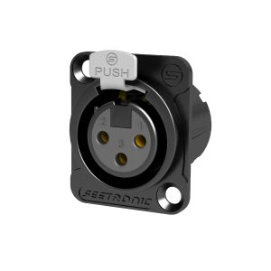 CONECTOR SEETRONIC MK3F2C-BG XLR HEMBRA PANEL CUADRADO NEGRO