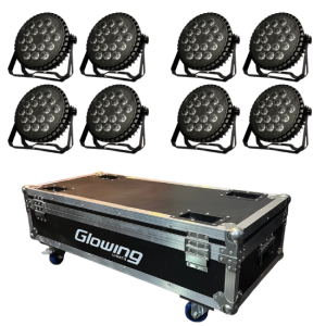 Pack 8 Par LED 18x15 RGBWA+UV con Case